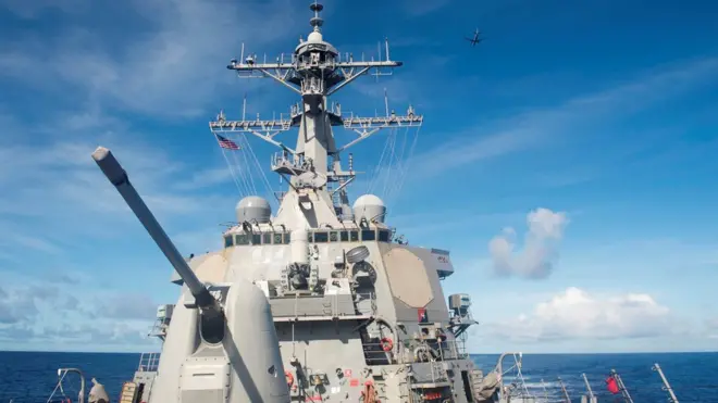 美国海军多次派出战舰到南海巡航。