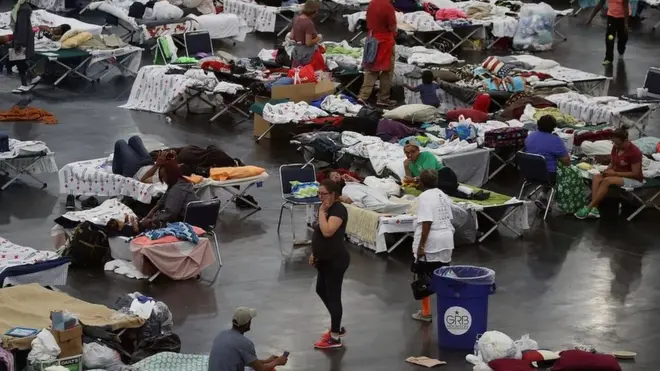 Hurricane Harvey don comot plenty people from where dem dey stay and work