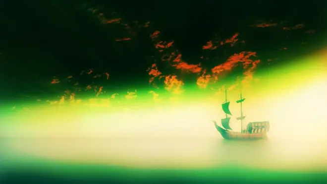 Barco en mar lechoso imaginado