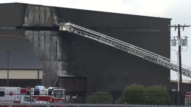 The plane crashed into a hangar shortly after take-off at Addison Airport, Texas