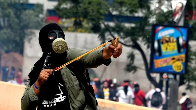enfrentamientos entre policía y manifestantes en Honduras