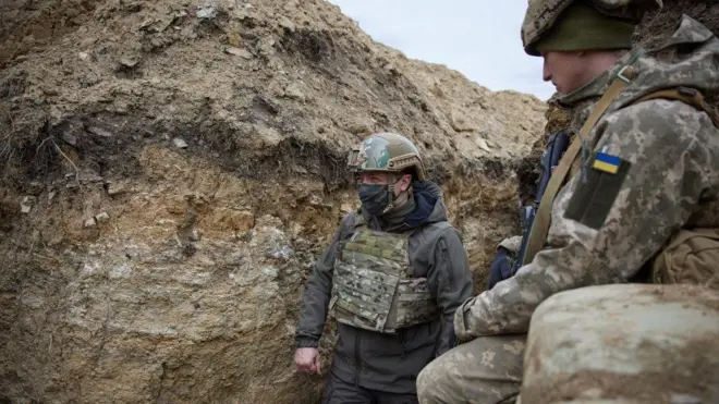 Владимир Зеленский в окопе