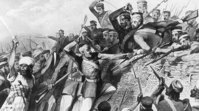 1857 के विद्रोह और ब्रिटिश सेना के विद्रोही सैनिकों के बीच लखनऊ की लड़ाई