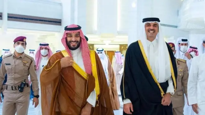 محمد بن سلمان والشيخ تميم في قطر
