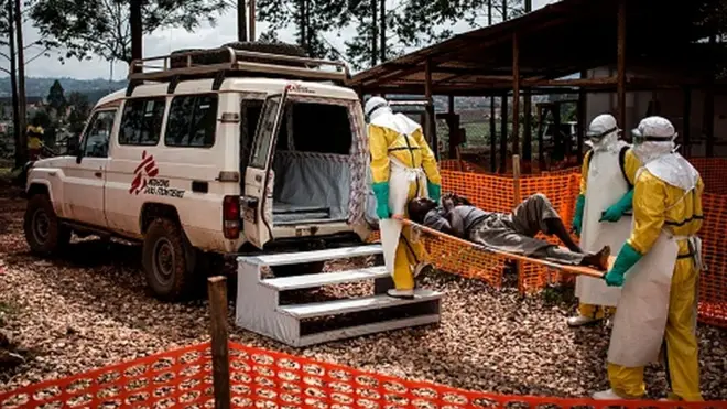 Un centre de traitement d'Ebola en RDC.