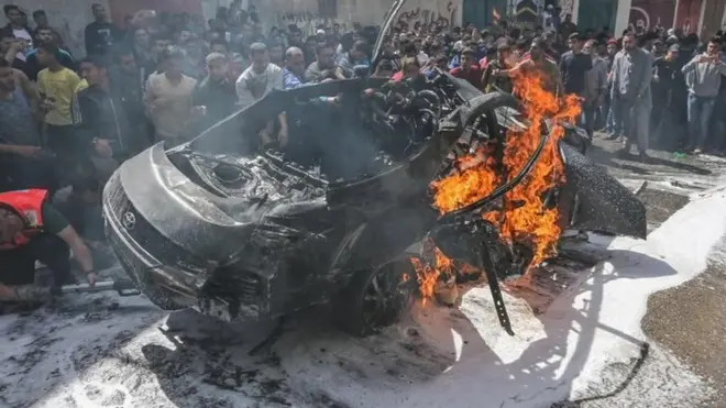 Hamas komutanı Hamid Ahmed Abed Kudri'nin vurulan aracı