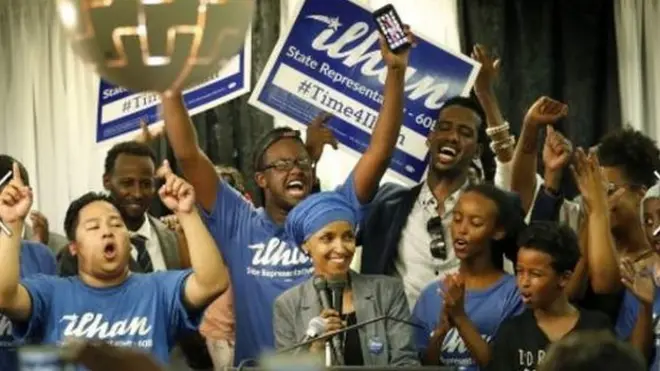 Ilhan iyo taageerayaasheeda oo dabaaldegaya