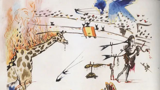 Гравюра "Горящий жираф"