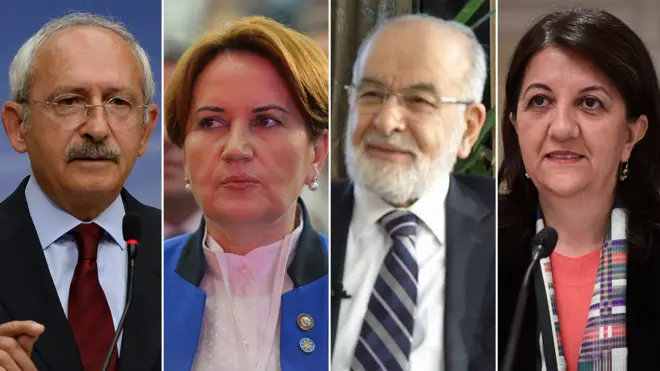 Kemal Kılıçdaroğlu, Meral Akşener, Temel Karamollaoğlu ve Pervin Buldan