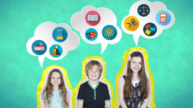 3 niños de diferentes tamaños con burbujas indicando para qué son buenos