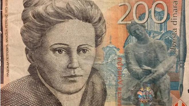Portret Nadežde Petrović na novčanici od 200 dinara