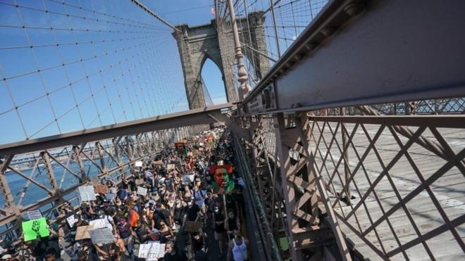 March on Brooklyn Bridge