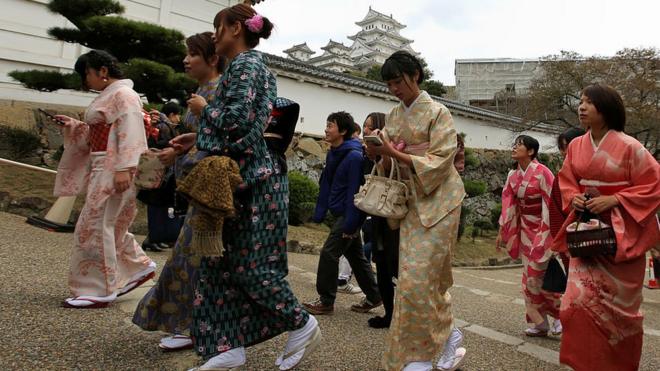 日本女性穿和服