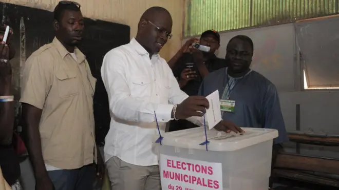 Khalifa Sall lors des élections municipales et locales de 2014