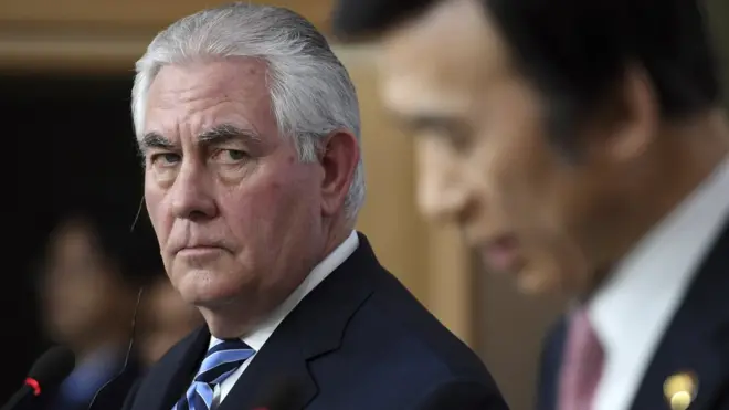 ABD Dışişleri Bakanı Tillerson Güney Kore Dışişleri Bakanı Yun Byung-Se ile ortak bir basın toplantısı düzenledi