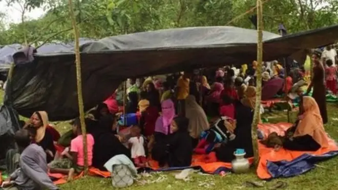 Thousands of Rohingya, mainly women and children, have fled to Bangladesh since Friday