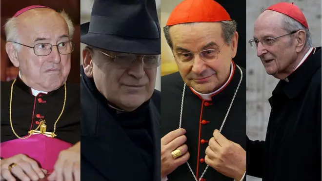 Los cardenales rebeldes: Walter Brandmüller, Raymond Burke, Carlo Caffarra y Joachim Meisner.