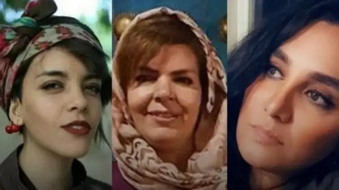 از راست مژگان کشاورز، منیره عربشاهی و یاسمن آریانی