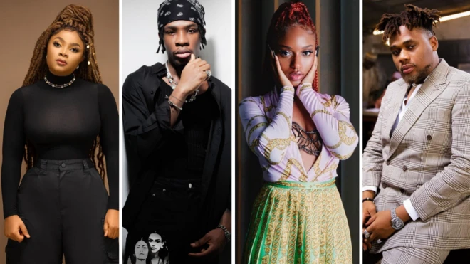 From L-R Bimbo Ademoye, Joeboy, Ayraa Star, BNXN