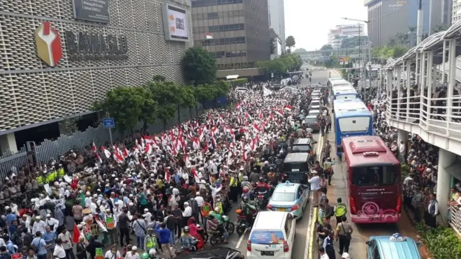 Demo pendukung Prabowo