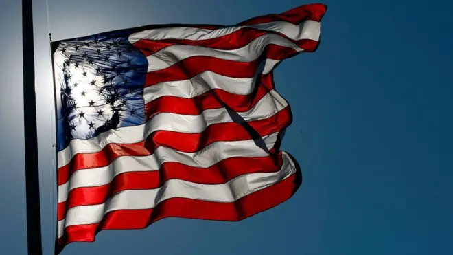 US flag flying at half-mast