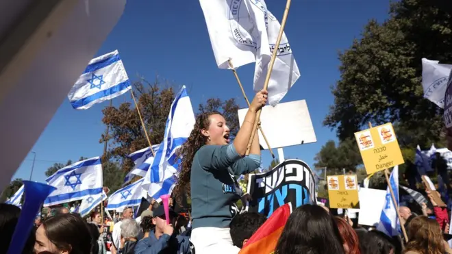 احتجاجات خارج الكنيست.