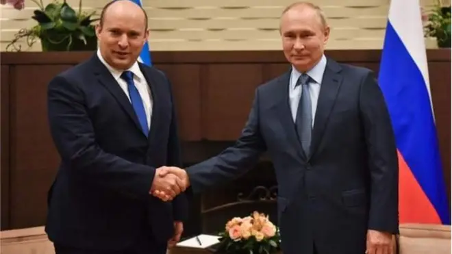 ЗустрічПутіна з прем'єр-міністром Ізраїлю Нафталі Беннетом у жовтні минулого року в Сочі