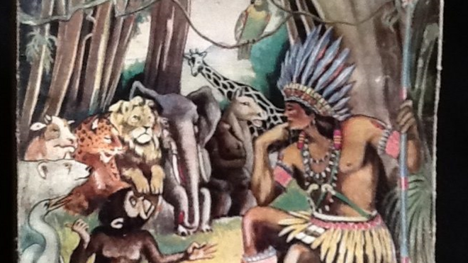 Desenho de Vovô Índio e animais
