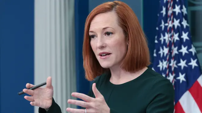 "We took note of Russia's false claims...we've also seen Chinese officials echo these conspiracy theories," Jen Psaki said
