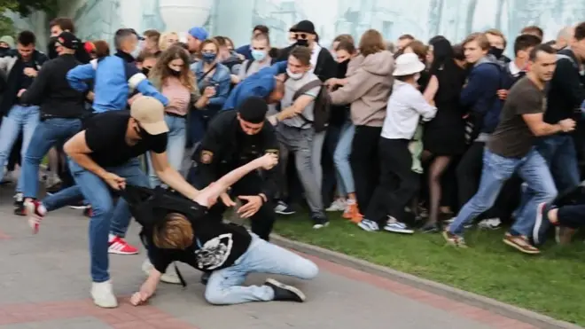 Задержания в Минске.