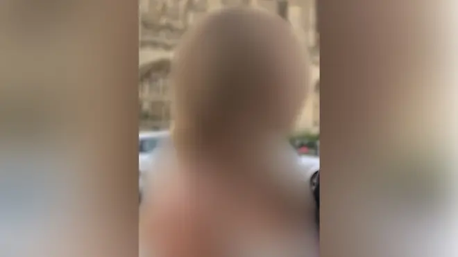 Picture of 'Jodie' - blurred, in front of King's College, Cambridge