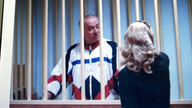 Sergei Skripal, pictured here on the day of his sentencing in August 2006, was jailed for 13 years