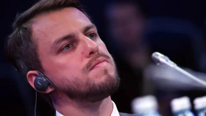 Илья Сачков во время сессии "Вызовы в киберпространстве" в рамках Петербургского экономического форума. 2016 год