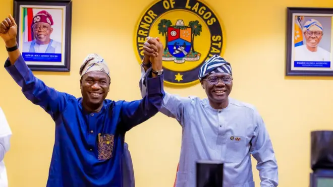 Govnor Babajide Sanwo-Olu and him Deputy Obafemi Hamzat