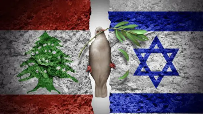 صورة تحمل عَلَمي لبنان وإسرائيل
