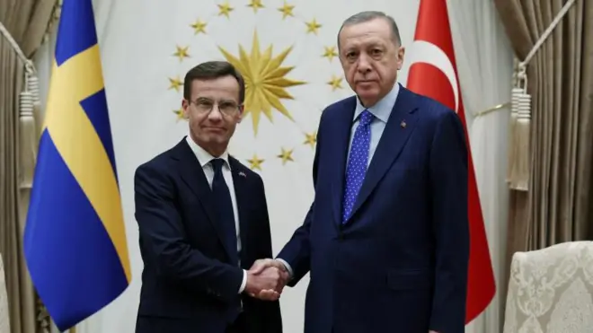 İsveç Başbakanı Ulf Kristersson ve Cumhurbaşkanı Recep Tayyip Erdoğan