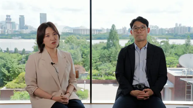 김민정 전 국민의힘 보좌진협의회장과 이동윤 전 더불어민주당 보좌진협의회장