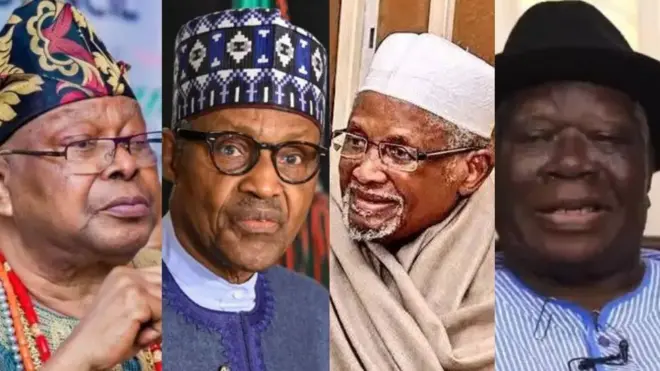 Edwin Clark, Aminu Ɗantata, Muhammadu Buhari, Sikiru Adetona