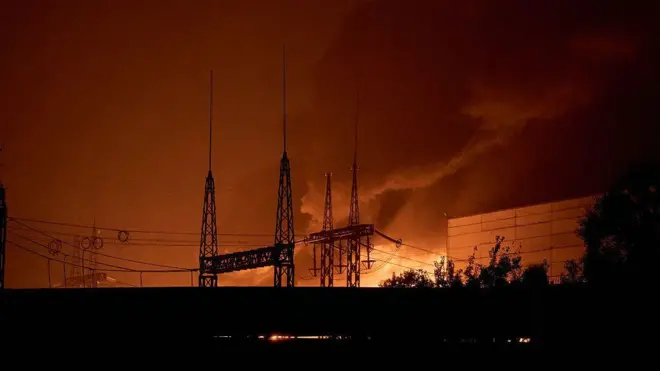 Пожежа в Києві після масованої російської атаки