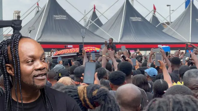 Crowd gathered at the funeral of Daddy Lumba