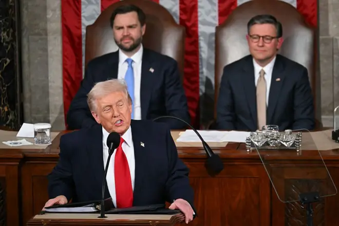 O presidente dos Estados Unidos, Donald Trump, discursa em 24 de fevereiro de 2026