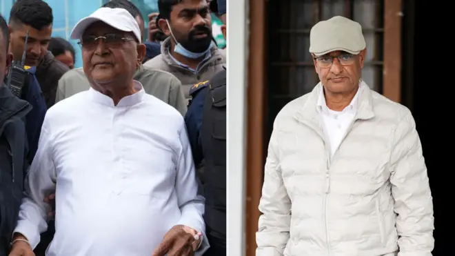 पक्राउ परेपछि पूर्वप्रधानमन्त्री केपी शर्मा ओली र पूर्वगृहमन्त्री रमेश लेखक 