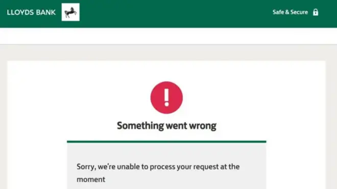 Pantallazo de una página web del Banco Lloyds