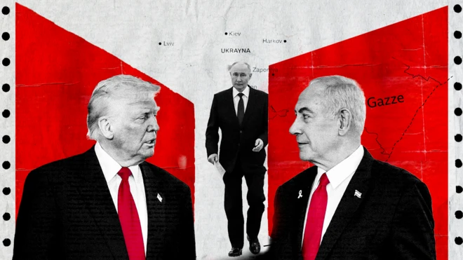 ABD Başkanı Donald Trump, Rusya Devlet Başkanı Vladimir Putin ve İsrail Başbakanı Binyamin Netanyahu