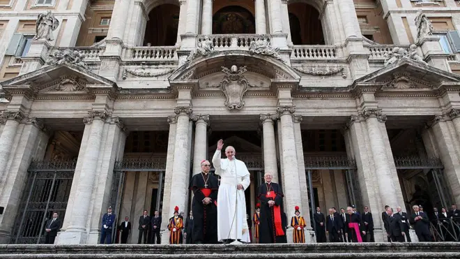 Папа Франциск наприкінці читання Розарію в базиліці Санта-Марія Маджоре у травні 2013-го