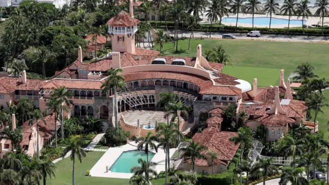 A propriedade Mar-a-Lago de Donald Trump é vista em 14 de setembro de 2022 em Palm Beach, Flórida.