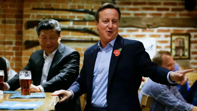 Tập Cận Bình và David Cameron uống bia ở Anh