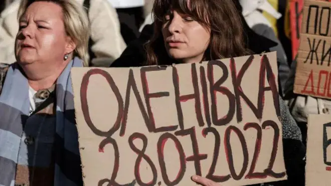 Акции в поддержку пленных азовцев, переживших удар по колонии в Еленовке