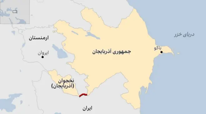 نقشه منطقه و محل گذرگاه زنگزور