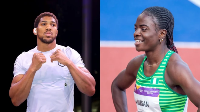 Tobi Amusan and Anthony Joshua